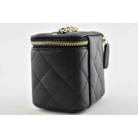 Chanel 21S Mini Black Caviar Vanity Classic Chain Gold Shoulder Crossbody Bag - Picture 8 of 12